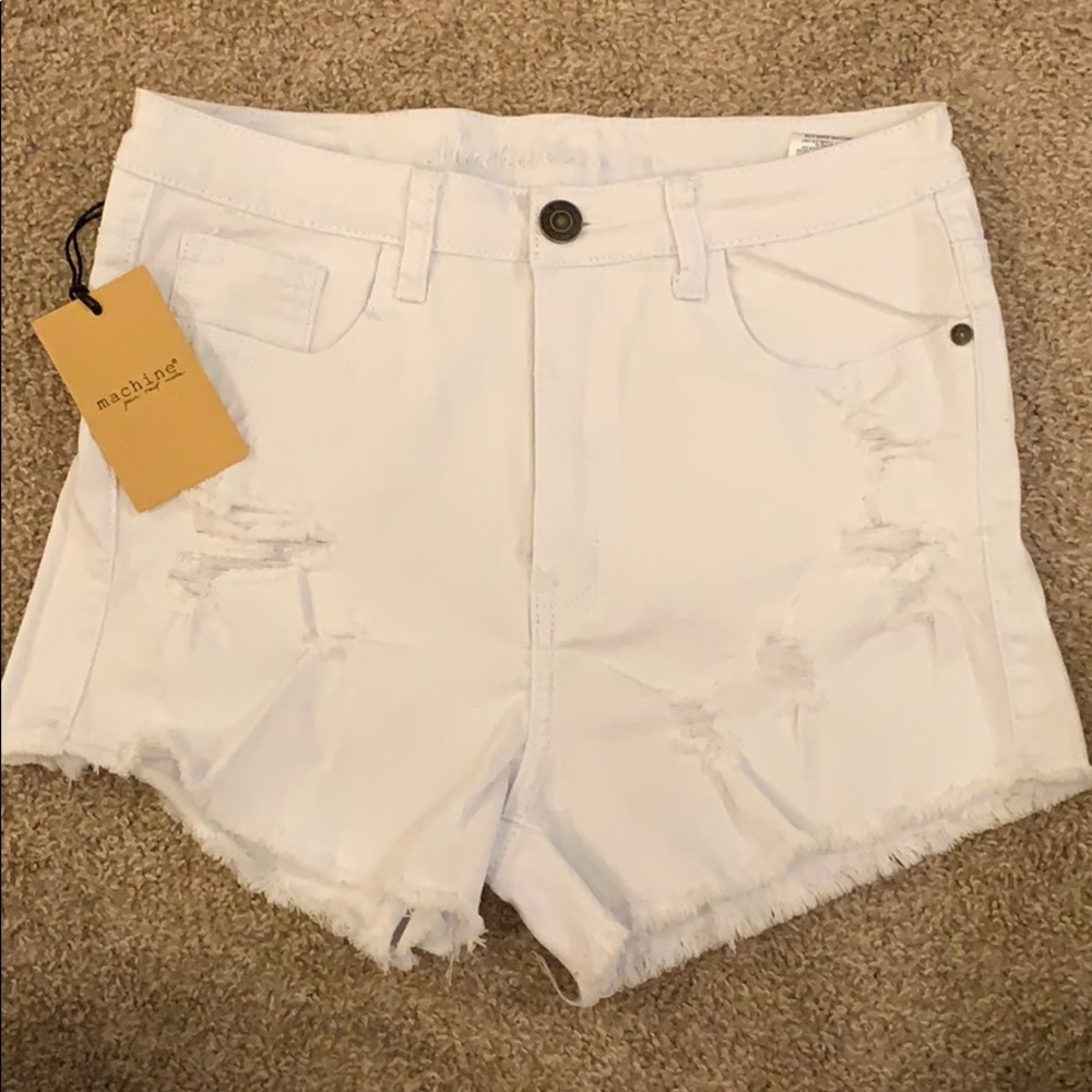 White denim shorts